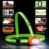 Lampe de course rechargeable super lumineuse à porter en bandoulière, lampe de poitrine et de taille avec sangle réfléchissante, lampe frontale à épaule unique