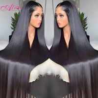 Perruque en cheveux humains indiens bruts 13x6 avec dentelle frontale, perruque frontale complète HD sans colle 100% naturelle, perruque brésilienne lisse ou bouclée pour femmes noires