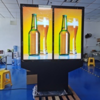 Machine publicitaire avec Android Outdoor Vertical Dual Restaurants Menu Board Écran LCD Étanche 55 "Woden Box Affiche numérique