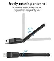 Tarjeta de Red Inalámbrica USB Externa RE-1508, Receptor de Señal WiFi de 150 Mbps, Adaptador DVB-T2, Decodificador IPTV