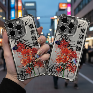 Cover per Telefono Stile Tokyo Blu Magnetica in PMMA con Stampa a Sublimazione e Design Floreale - Product Image 3