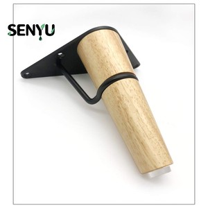 Patas de Mesa Triangulares de Madera Estilo Moderno de Mediados de Siglo SENYU con Soportes de Metal Negro para Muebles - Product Image 3