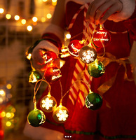 LED Weihnachtsstern-Lichterkette Galvanisierte Ornament-Kugeln Feenlichter Baum-Hängedekoration Feiertagsparty-Dekor