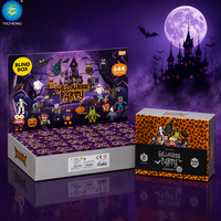 Calendario de Adviento de Halloween de 24 Días, Mini Bloques de Construcción, Caja Sorpresa, Juguetes de Ladrillos Coleccionables DIY, Regalo para Fiestas Infantiles