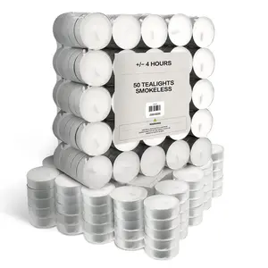 Velas decorativas de luz de té, vela de té blanca a granel, 8 horas, venta al por mayor - Product Image 1