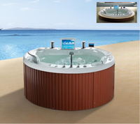 Bain à remous extérieur rond en acrylique avec jets de massage pour jardin, maison, loisirs et hydrothérapie
