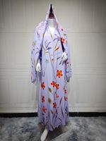Ensemble Abaya Grande Taille à Motifs Floraux, Robe Longue Style Vintage, Tenue Modeste Deux Pièces, Robe Musulmane d'Automne