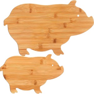Planche à découper en bambou en forme de cochon 39x24x1,5 cm pour couper les fruits et légumes, usage domestique et cuisine - Product Image 2