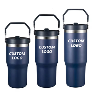 High Quality Wholesale Portable Leakproof Double Wall Stainless Steel <b>Insulated</b> 30oz Office <b>Cup</b> Travel Tumblers Handles 6-12 - Product Image 1