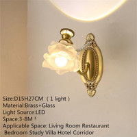 Lampe murale fleur de luxe lumière rétro française pour salon salle de bain chambre lampe de chevet phare miroir médiéval