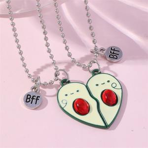 Best Friend collana con ciondolo a forma di cuore carino gioielli con ciondolo BFF <span class=keywords><strong>regali</strong></span> <span class=keywords><strong>speciali</strong></span> <span class=keywords><strong>per</strong></span> due accessori placcati in argento - Product Image 1