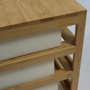 Office desktop <b>storage</b> box, jewelry <b>storage</b> drawer type, bamboo and wood fabric <b>dressing</b> <b>table</b> organizer, export customized - Product Image 4