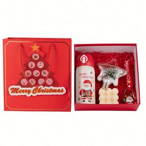 Coffret Cadeau Bouteille d'Eau en Acier Inoxydable Noël, Personnalisable avec Logo Sérigraphié, Gobelet Isotherme, Cadeau Festif, Vente Chaude - Product Image 1