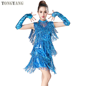 Robe de danse latine sexy TONGYANG pour femmes, avec franges et paillettes, pour ballroom, tango, rumba, samba, <span class=keywords><strong>salsa</strong></span>, soirée, fête, <span class=keywords><strong>vêtements</strong></span> de rave - Product Image 6