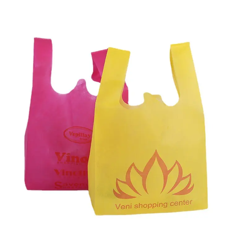 Promotionele Pp Non Woven Tnt Tassen/Polypropyleen Geweven T-shirt Tassen Tas/T-shirt Niet-geweven Vest Carrier boodschappentas