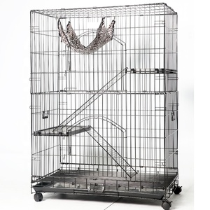 3 katmanlı ve Platform kafes çerçeveli HS-W52-36 "büyük katlanır tel kedi kafesi - Product Image 2