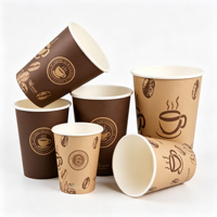 Gobelet en papier à paroi simple pour boissons chaudes, vente en gros d'usine, gobelet à café jetable avec couvercles, impression personnalisée