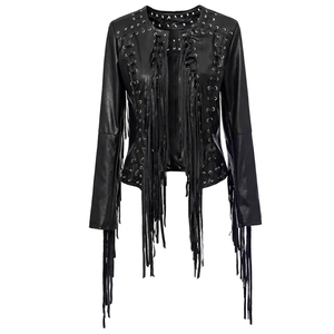 Premium Quality Women's Leather <b>Western</b> <b>Jacket</b> Windproof & Breathable Customizable Design Trendy Leather <b>Jacket</b> for Women - Product Image 1