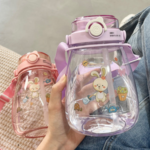 Customized Water Bottle With Straw Large Capacity Leak Proof Portable For Travel Summer Use - Product Image 2