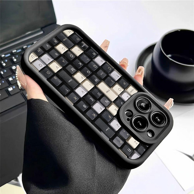 Newest Keyboard Pattern Print Ladder Lens Style Shockproof TPU Mobile Phone Cover Case for Samsung Galaxy A07 A17 A56 S26 Ultra