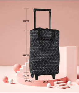 工場新大容量折りたたみショッピングトロリーバッグスピナーキャスター付き再利用可能食料品トロリー日常生活 & 旅行用 - Product Image 2