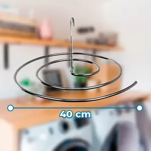 Séchoir à linge en spirale avec crochets pour draps et serviettes, séchoir extérieur en acier inoxydable, design rond à un seul niveau - Product Image 3