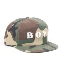 Aangepaste Hoge Kwaliteit Ongestructureerde 3d Borduurwerk Logo Custom Camo Stof Snapback Hoed