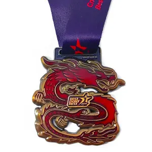 Medaglioni del soffitto produttore di medaglie metalliche personalizzate per i premi della competizione di giochi di maratona