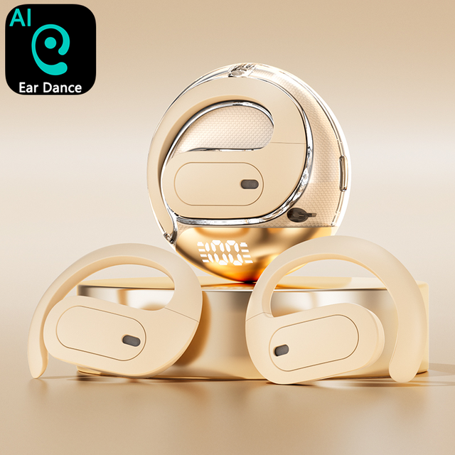AI Translator Earbuds 164+ Languages Sports Ear-hook Open Ear Wireless Audio Dolby Surround 5.4 ENC IPX4 Digital Display
