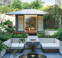 Véranda économique moderne en aluminium et verre préfabriquée avec un design de toit polygonal pour une utilisation en extérieur, hôtels, appartements, vente en gros