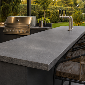 Cucina per barbecue e Grill all'aperto di lusso per ville Forno elettrico integrato su misura e griglia in acciaio inossidabile - Product Image 3