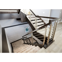 Rampes d'escalier en acier inoxydable au design moderne pour maison, balustrade à barre de clôture intérieure