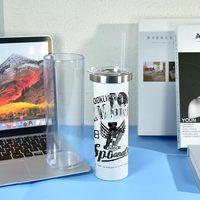 Nouvelle conception, gobelet droit à sublimation de 20 oz, en acier inoxydable à double paroi, gobelet globe à neige avec trou pré-percé et bouchon