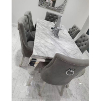 Meubles de salle à manger nordiques, table à manger de luxe avec plateau en marbre, ensemble de 6 chaises, bureau à manger rectangulaire sur mesure et chaises