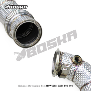 Tuyaux d'échappement personnalisés en acier inoxydable SS304 pour BMW X5M/X6M F95/F96/LCI 4.4TT 2020-2024 avec bouclier thermique et collecteur sport en stock - Product Image 4
