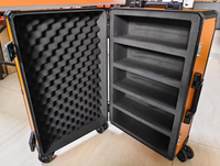 Valise à roulettes en aluminium grande capacité, verrouillable, antichoc, avec roues, pour équipement DJ, instruments, outils, cartes