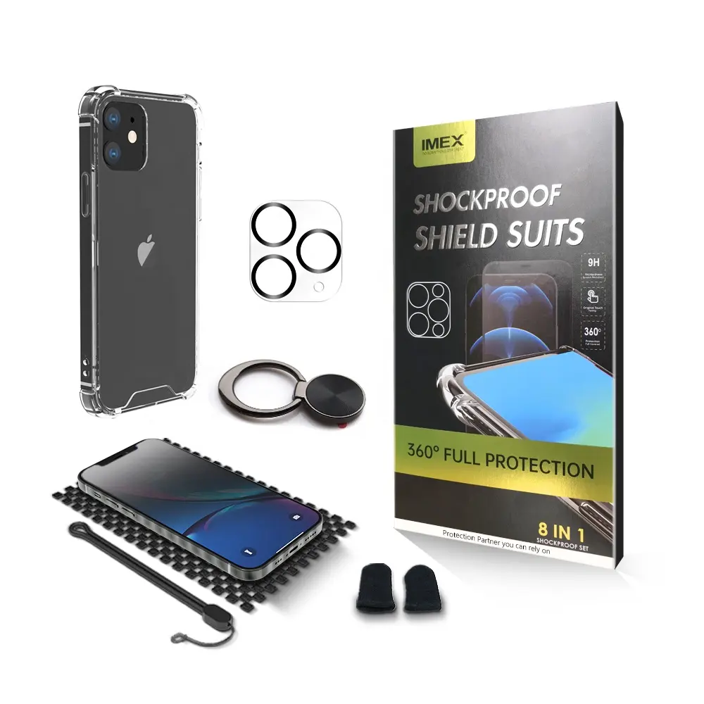 8in1360フルボディforiPhoneシリーズTPUPC透明ケース、セットスクリーンプロテクター内蔵iPhone13用