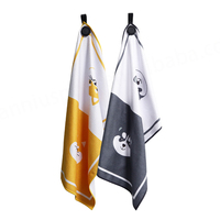 Serviettes de golf gaufrées en microfibre personnalisées Mini serviette de nettoyage pour balle de golf Serviette de golf magnétique avec crochet