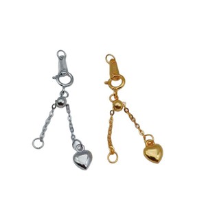 Cadena de Extensión con Cierre de Corazón de Plata de Ley S925 de 3 cm, Accesorios de Joyería para Hacer Collares - Product Image 5
