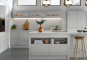 <span class=keywords><strong>Cucina</strong></span> su Misura di Alta Gamma Vermont con Isola, Mobili da <span class=keywords><strong>Cucina</strong></span> Moderni con Pannelli Lisci, Armadietti in Compensato per Villa - Product Image 5