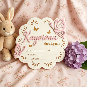 Cartes de jalons mensuels pour bébé en <span class=keywords><strong>bois</strong></span> 3D personnalisables avec motif papillon, disques marqueurs de jalons, accessoires de photographie nouveau-né, souvenir - Product Image 4