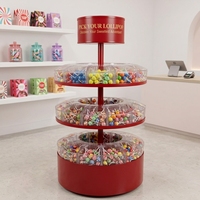 Nouvelle promotion : support rond en fer pour bonbons, noix, aliments en vrac dans les magasins de détail et les supermarchés