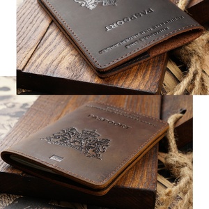 Genuine <strong>Leather</strong> Russian Passport Holder Document <strong>Wallet</strong> First-Layer Cowhide Vintage Boarding Pass <strong>Wallet</strong> Card Case Passport - Product Image 3
