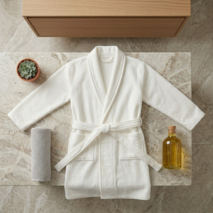 Peignoir <span class=keywords><strong>de</strong></span> <span class=keywords><strong>luxe</strong></span> en coton blanc, personnalisé, doux et <span class=keywords><strong>de</strong></span> qualité supérieure, idéal pour les chambres d'hôtel (vente en gros) - Product Image 3