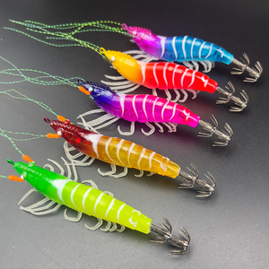 Leurre souple lumineux haute simulation crevette 8cm 9cm 10cm, 7 couleurs, EGI avec billes sonores, hameçon pour calamar, pêche en eau salée - Product Image 4