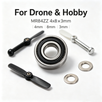 Roulement à billes miniature MR84ZZ en gros d'usine 4*8*3mm Tolérance P6, Bruit Z3 en option, Roulement à gorge profonde micro à double blindage