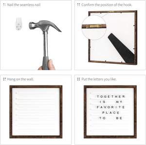 <span class=keywords><strong>Tableau</strong></span> d'affichage rustique en bois et feutre pour messages et annonces, avec lettres interchangeables - Product Image 4