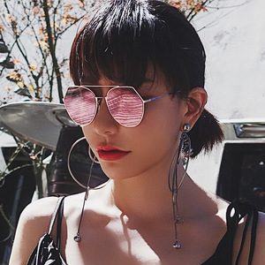 Lunettes de soleil irrégulières Qianai, monture argentée, verres mercure, protection UV400, légères, unisexe, type 3, H3-1102 - Product Image 1