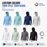 Haut de pêche à manches longues pour homme, anti-UV, léger, infroissable, en polyester, avec capuche et cache-visage ventilé