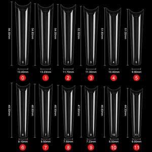 Nouveau style, application facile, 120 pièces/sac, faux ongles transparents à presser, couvrance totale, 4XL, extensions super longues, formes cercueil et amande - Product Image 1